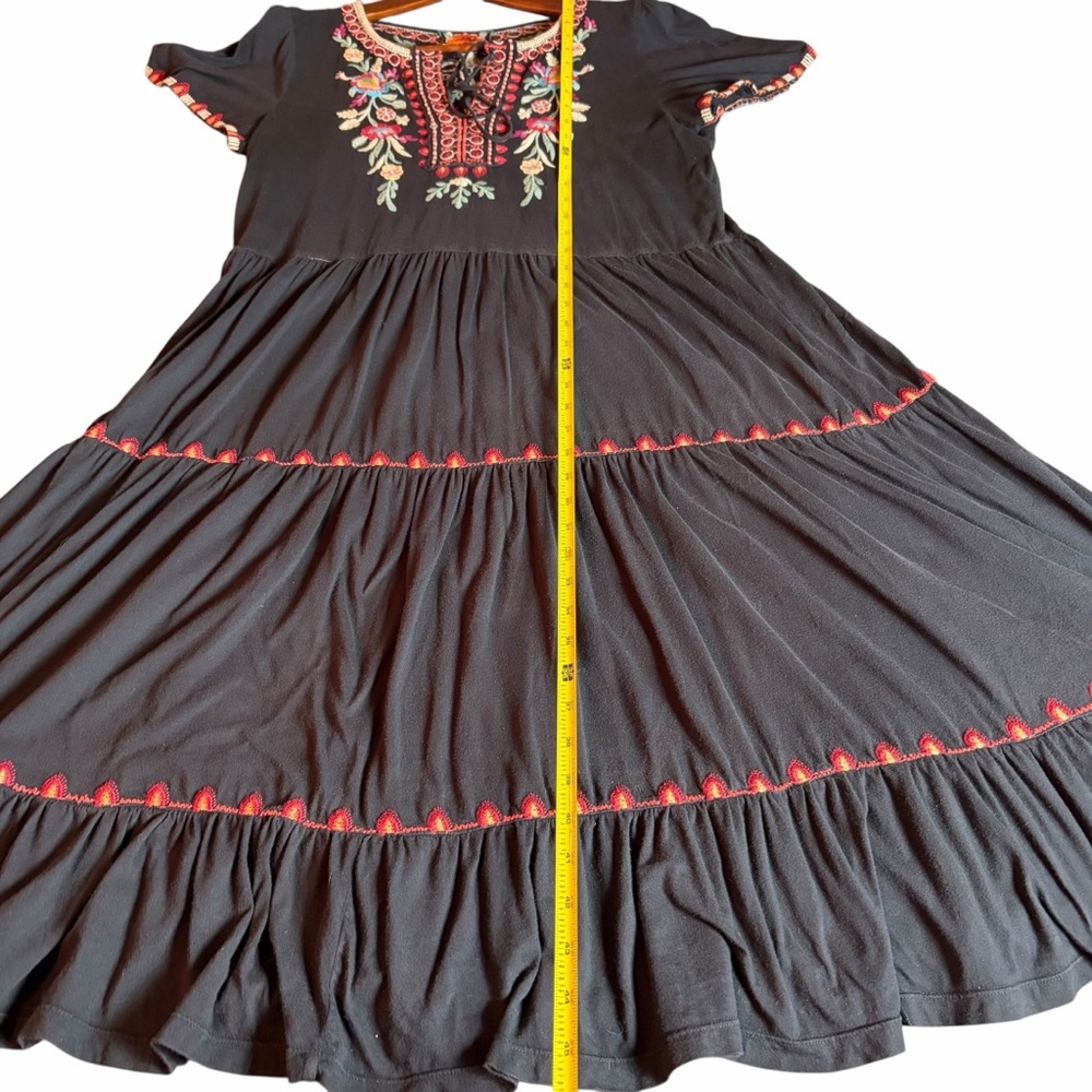 JOHNNY WAS LOS ANGELES NYA TIERED EMBROIDERED MIDI DRESS SIZE LARGE - Picture 6 of 7